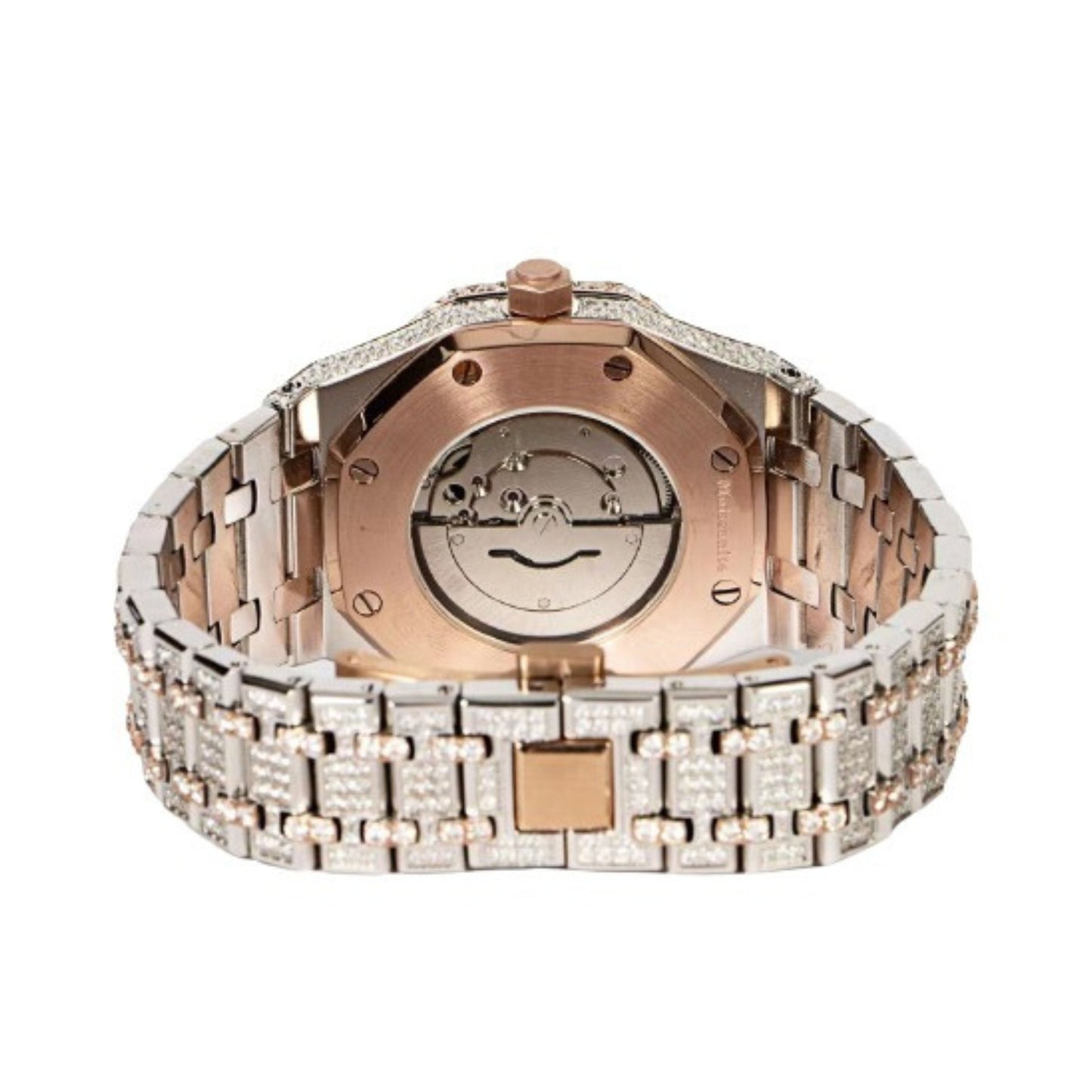 Moissanite Stainless Steel Watch Two Tone Steel Band 22-1/3 Cttw