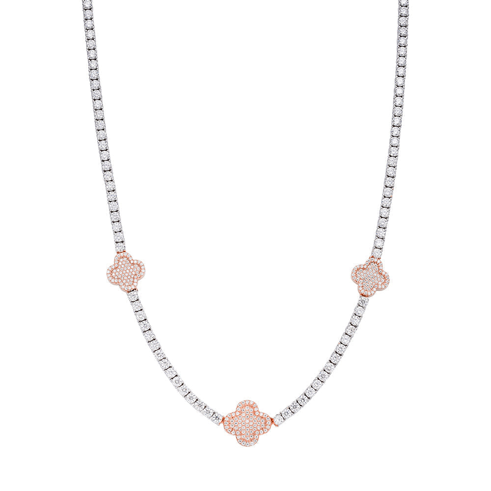 S.Silver Round Moissanite 15mm Designer With 3mm Tennis Chain 18 Inch Necklace RP+PP 1 Cttw