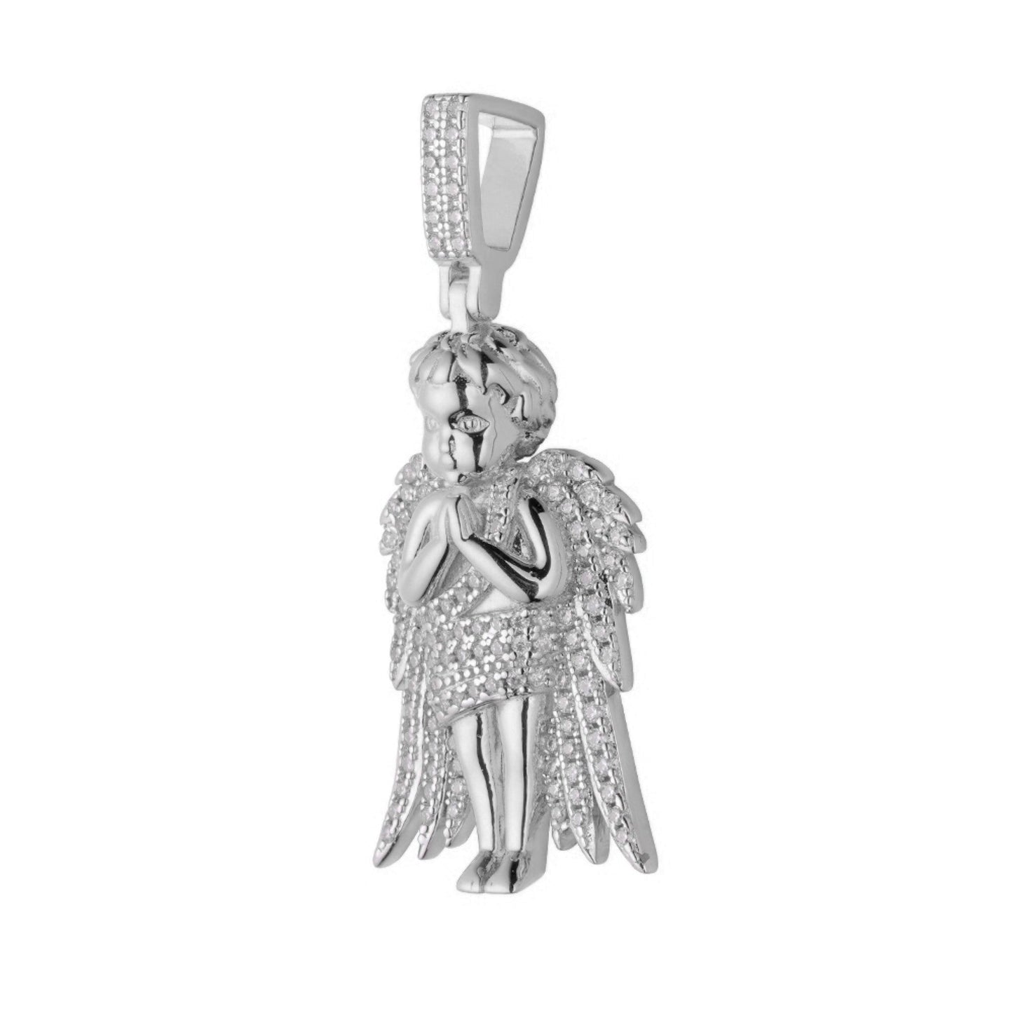 S.Silver Moissanite Angel Pendant RP 7/8 Cttw