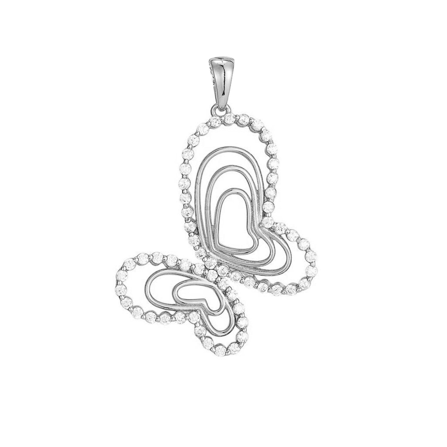 S.Silver CZ Butterfly Animal Pendant RP