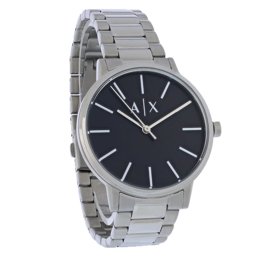 Emporio Armani Cayde Mens Stainless Steel Black Dial Quartz Watch AX2700
