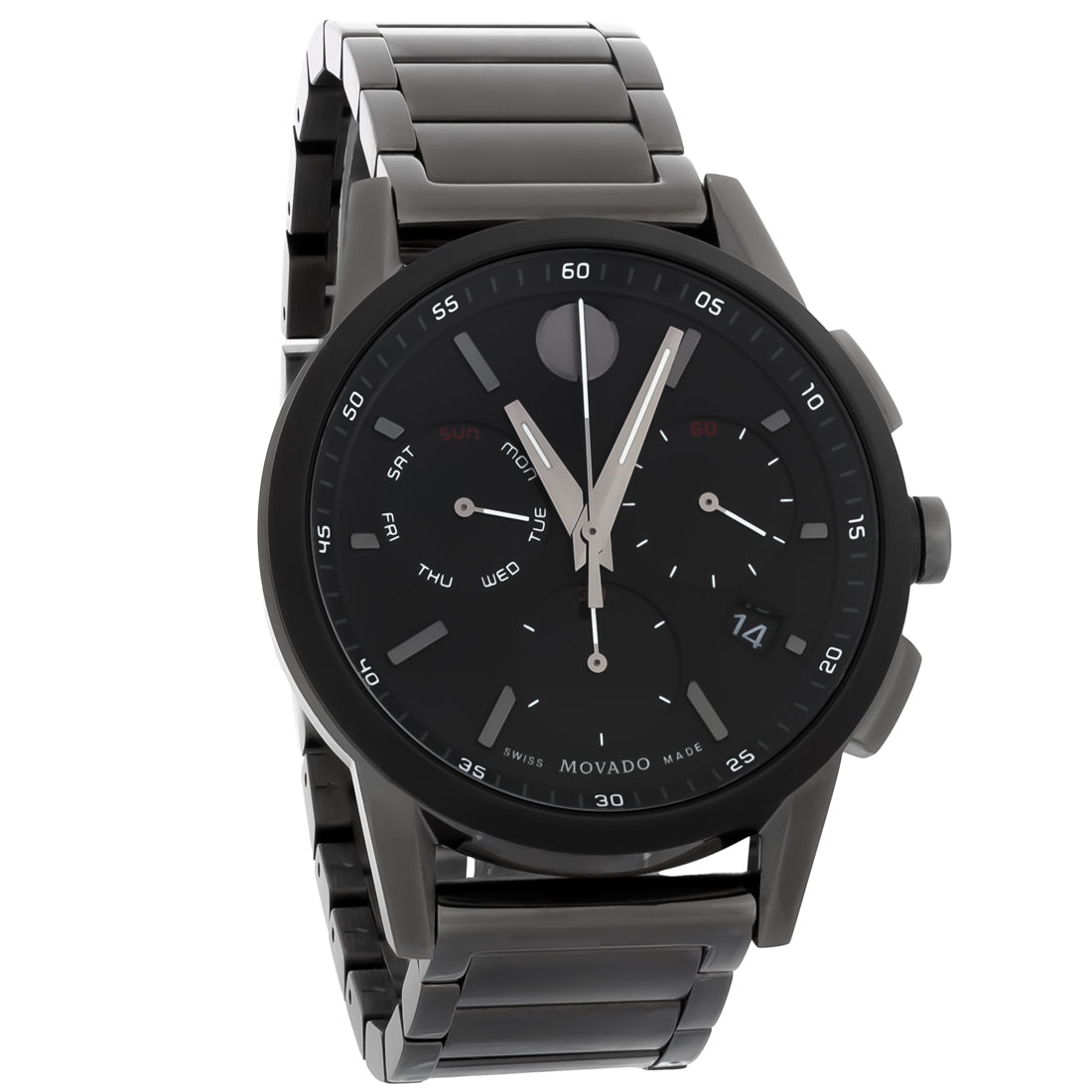 Movado Museum Sport Mens Chronograph Gunmetal PVD Stainless Quartz Watch 0607558