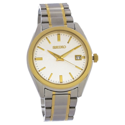 Seiko Essentials Mens Two Tone Stainless Steel Quartz Watch SUR312