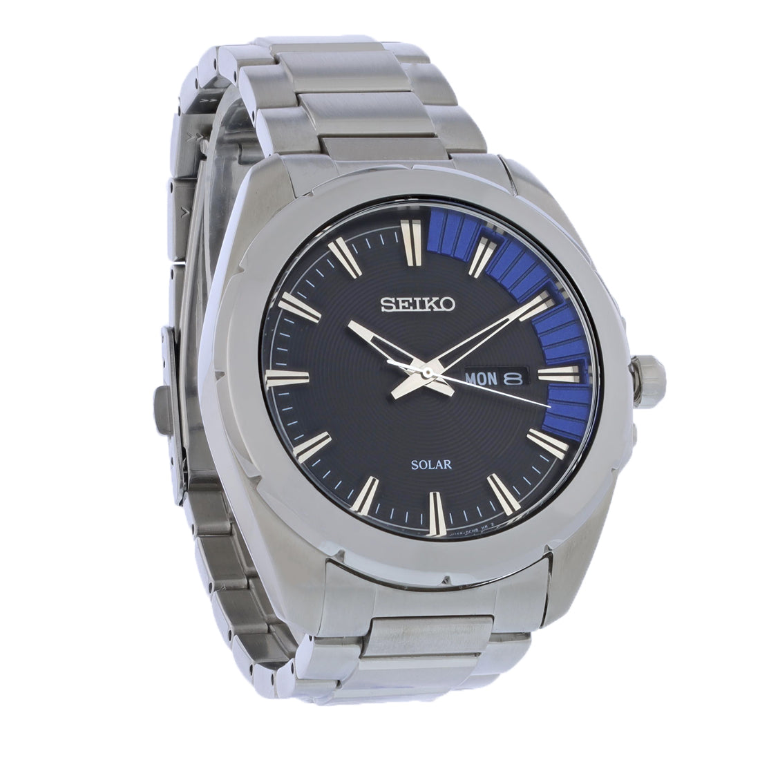 Seiko Recraft Mens Day/Date Stainless Steel Solar Quartz Watch SNE415