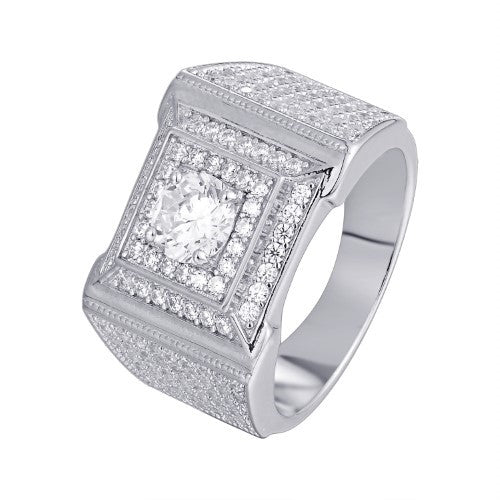 S.Silver Square Designer SZ 7 Mens Rings RP