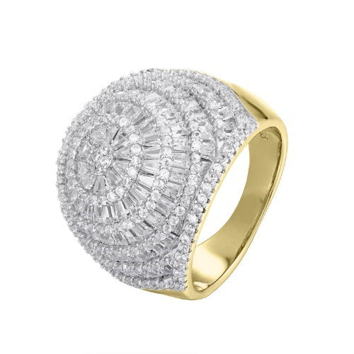 S.Silver CZ Round Shape Designer Sz 7 Mens Ring RP+GP