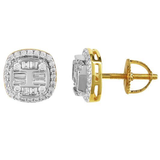 S.Silver Square Earrings (RP)+GP