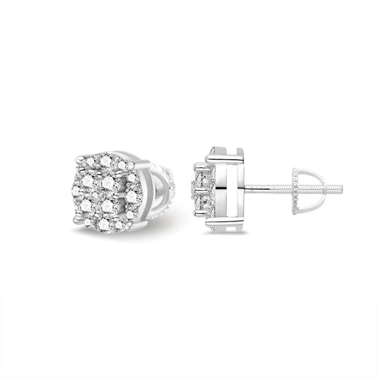 S.Silver Moissanite Designer Stud Earrings RP 1-1/8 Cttw