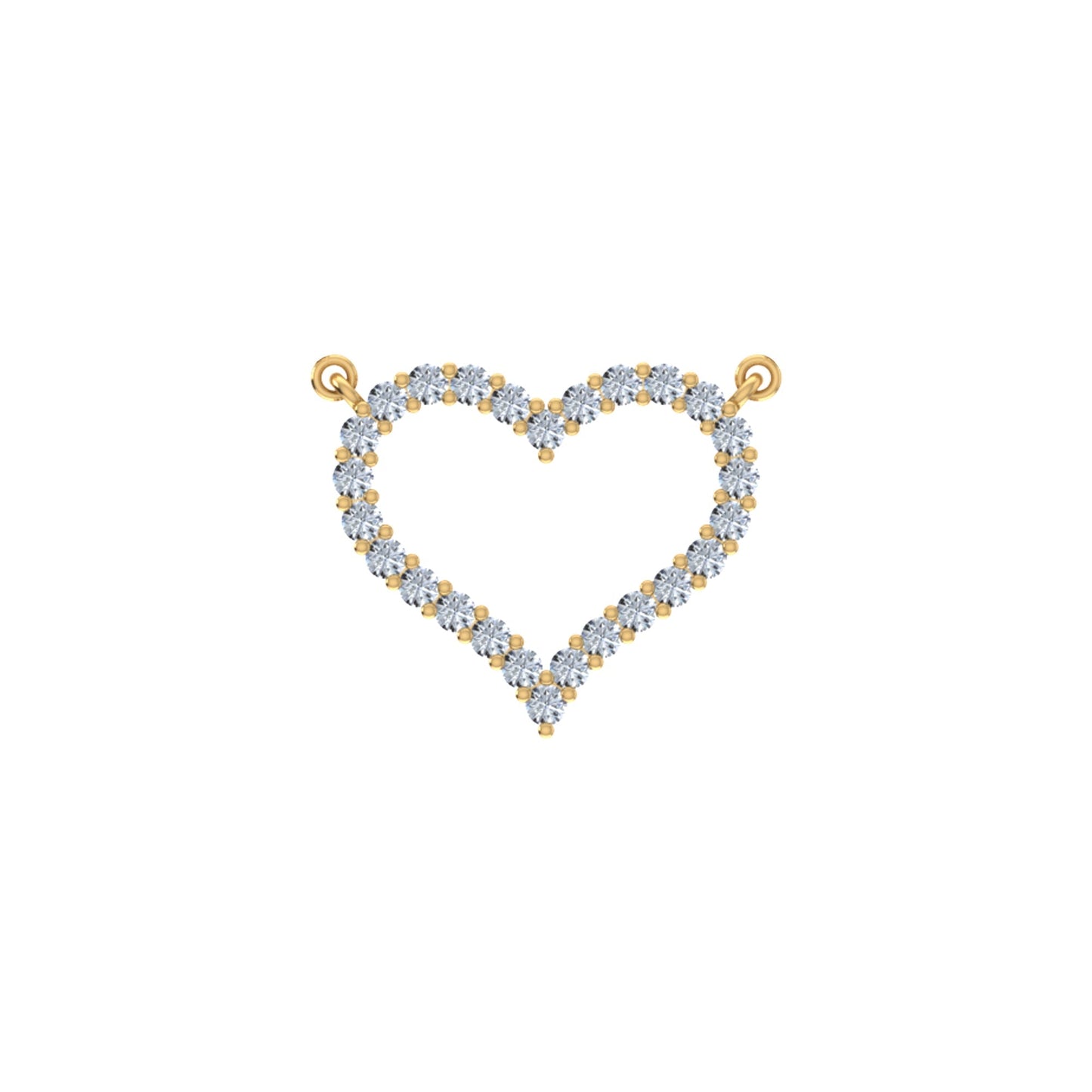 10K Yellow Gold Round Diamond Womens Heart Pendant 1/2 Cttw