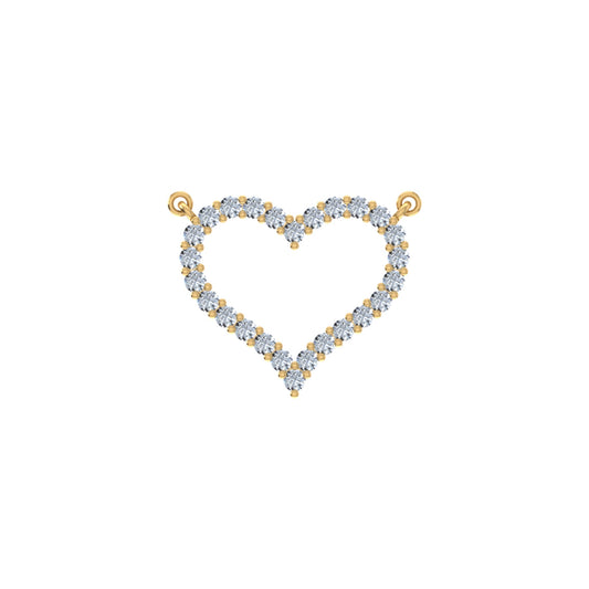 10K Yellow Gold Round Diamond Womens Heart Pendant 1/2 Cttw