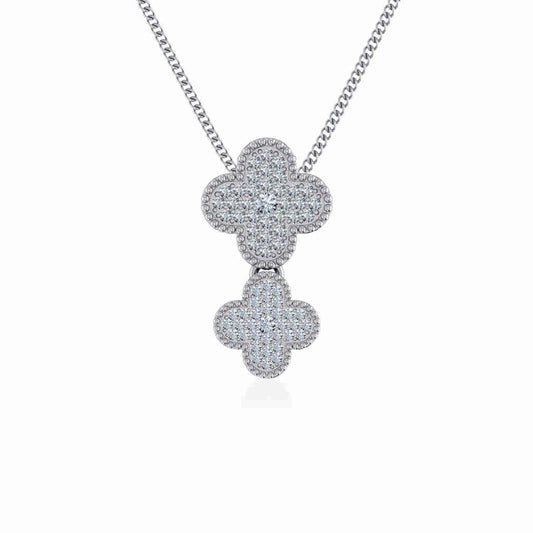 10K White Gold Womens Round Diamond Cluster Top Open Pendant 1/6 Cttw