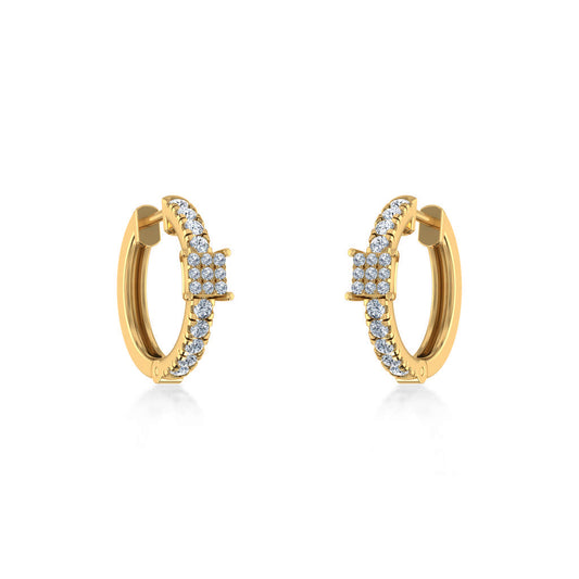 10K Yellow Gold Womens Round Diamond Small Huggies Earrings 5/8 Cttw