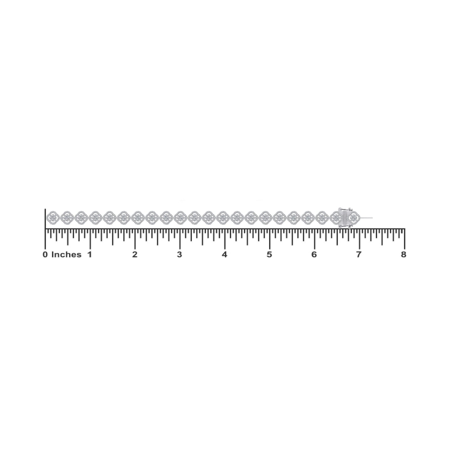 10K White Gold Round Diamond Womens Designer 7" Bracelet 3-3/8 Cttw