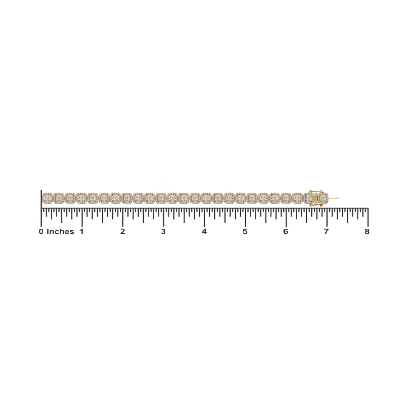10K Yellow Gold Round Diamond Womens Designer 8" Bracelet 4-3/8 Cttw