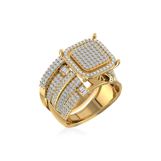 10K Yellow Gold Round Diamond Womens Bridal Ring 7/8 Cttw