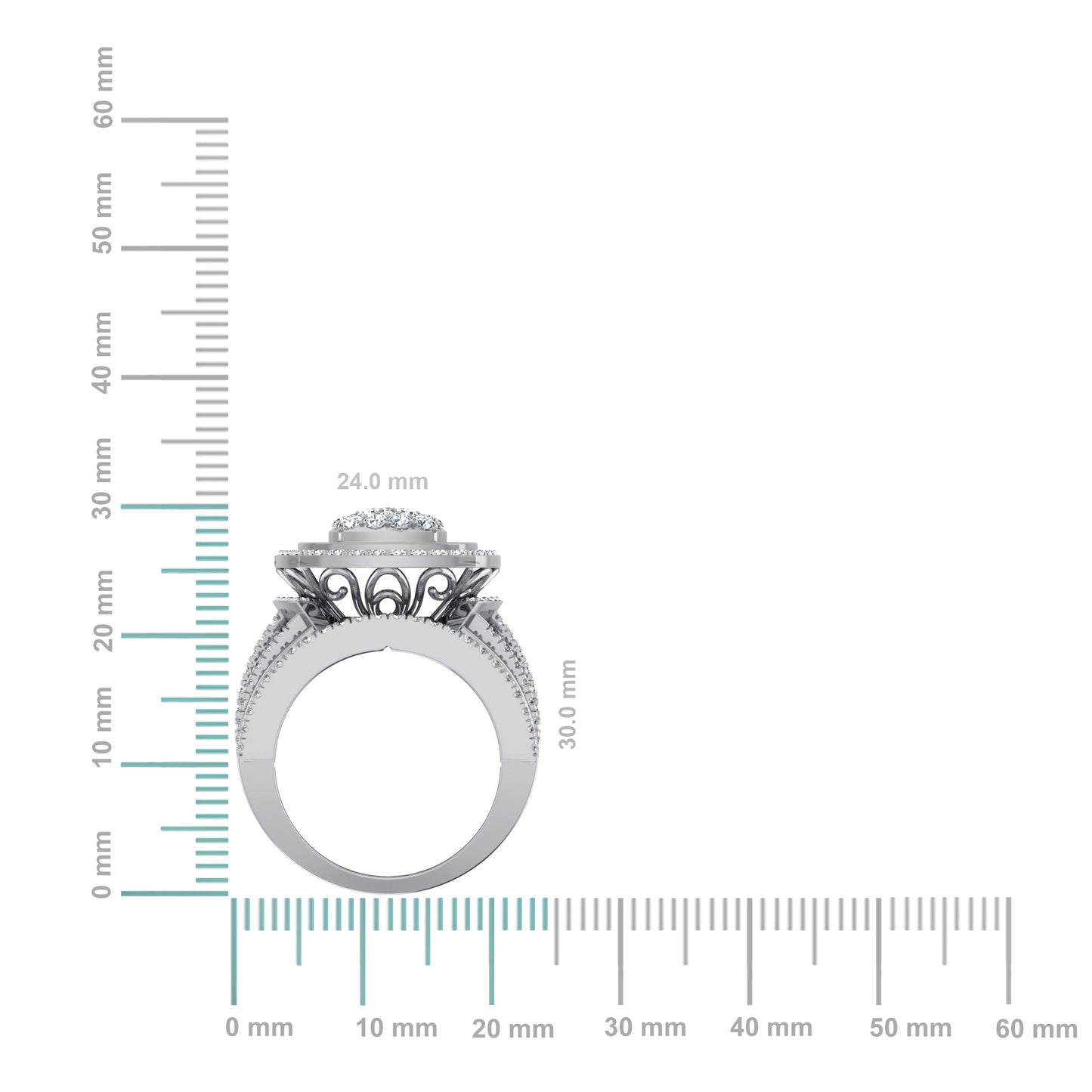 10K White Gold Round Diamond Womens Designer Bridal Ring 3 Cttw