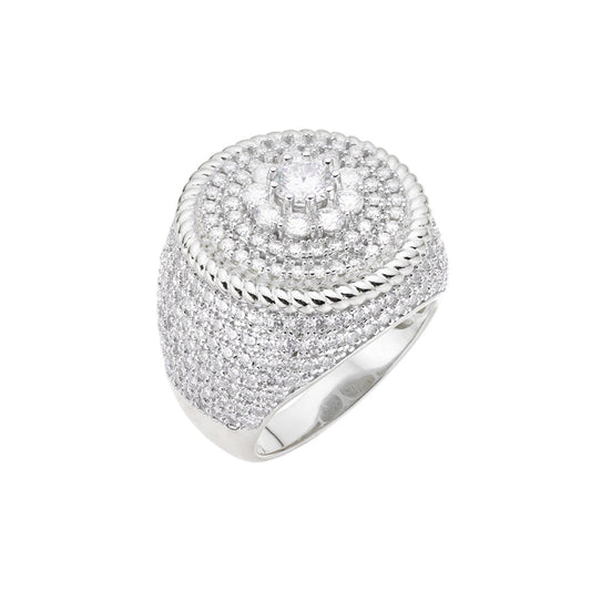 S.Silver Moissanite Carat Mens Ring Size 10 (RP) 4-1/2 Cttw