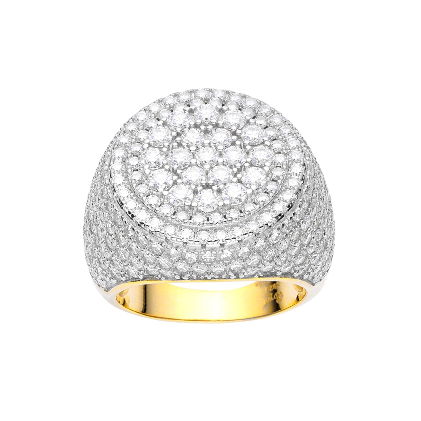 S.Silver Round Moissanite Designer Sz 9 Mens Ring 5 Cttw RP+GP