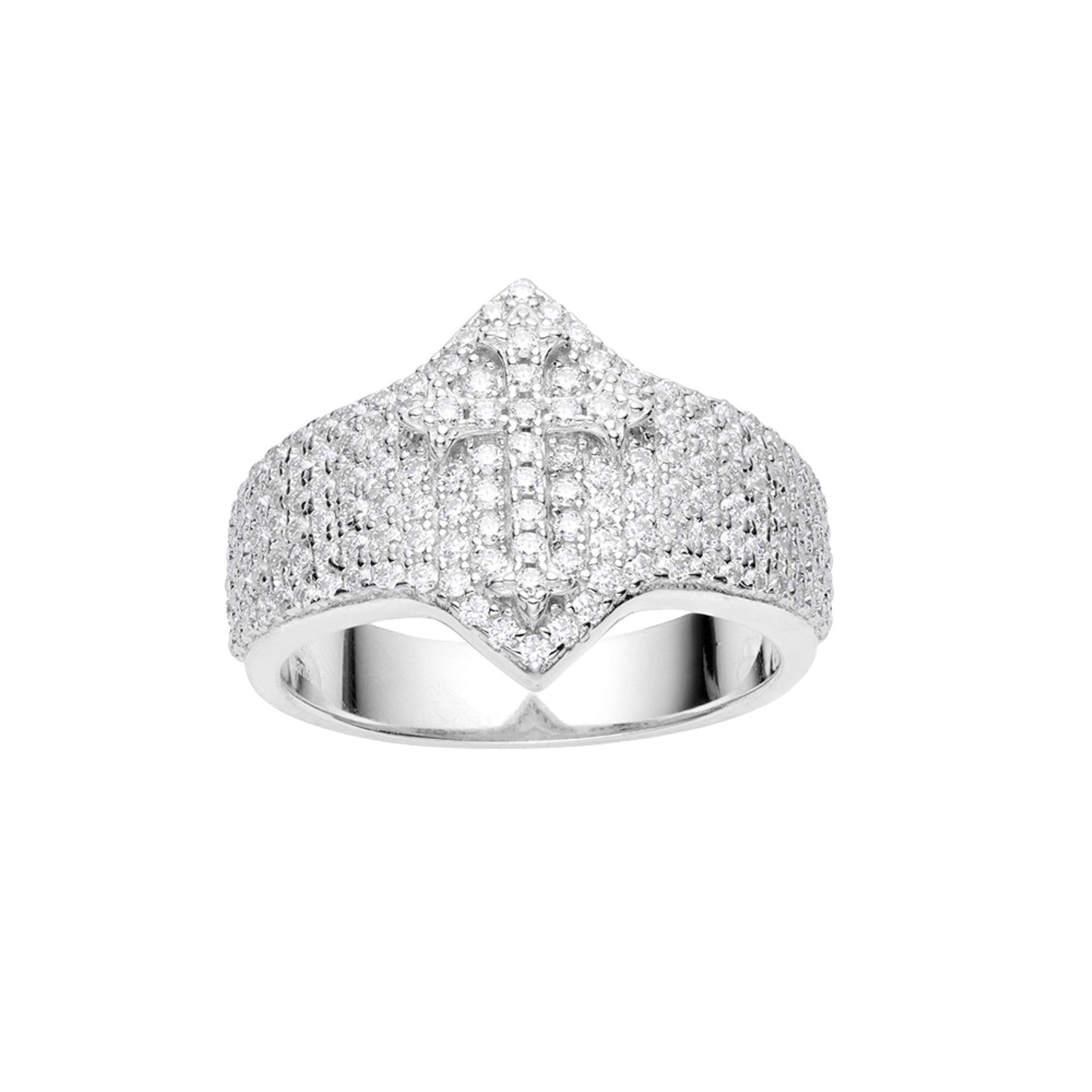 S.Silver Moissanite Mens Ring Size 10 (RP)  1-1/3 Cttw