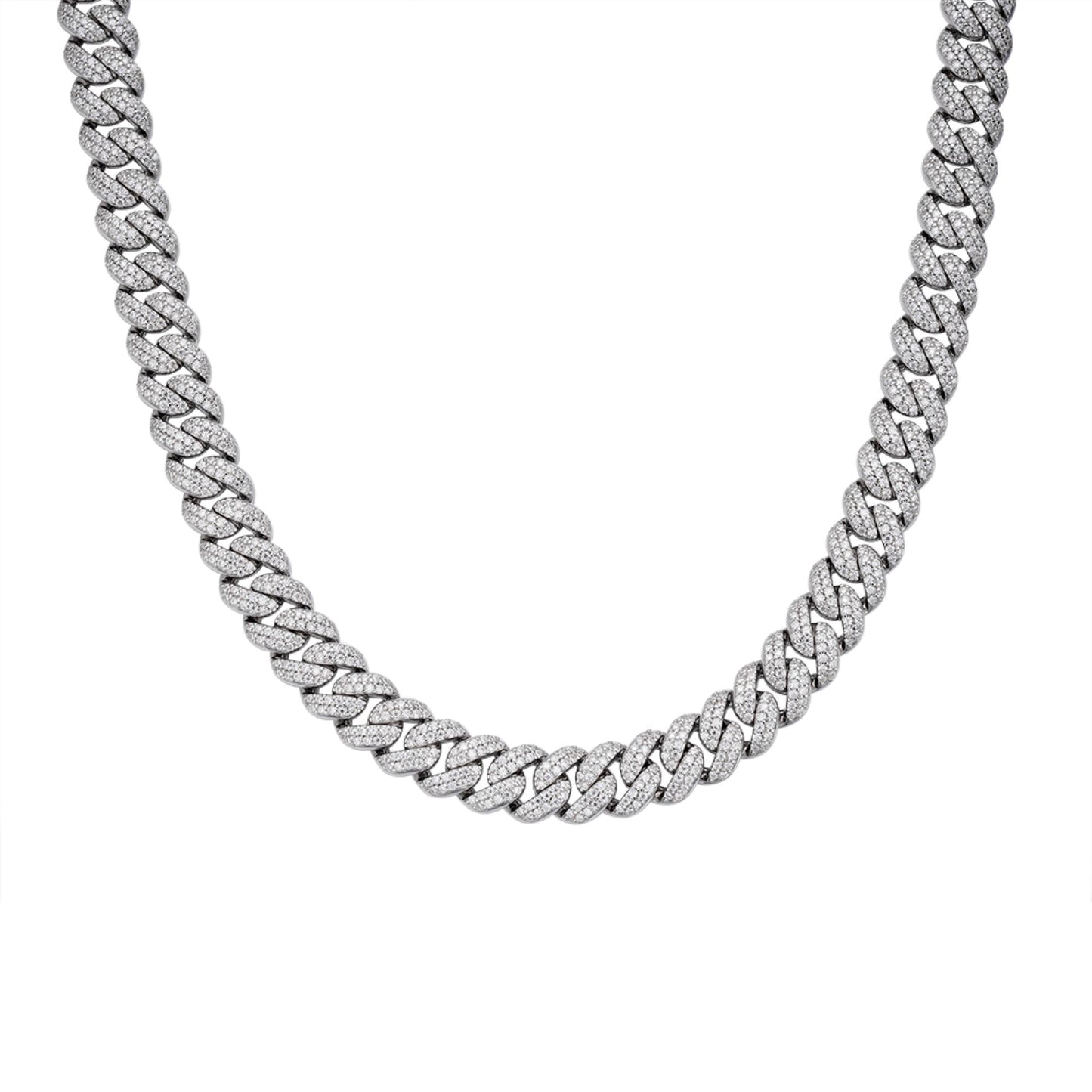 S.Silver Moissanite 10Mm Cuban Chain 22 Inch RP 13-5/8 Cttw
