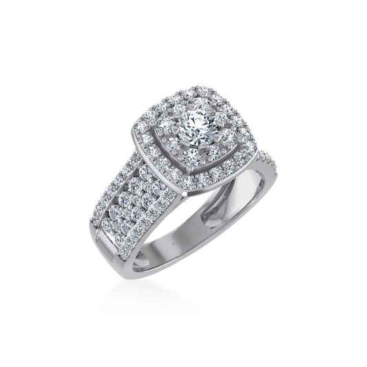 10K White Gold Moissanite Square Shape Womens SZ 7 Bridal Ring 1-7/8 Cttw