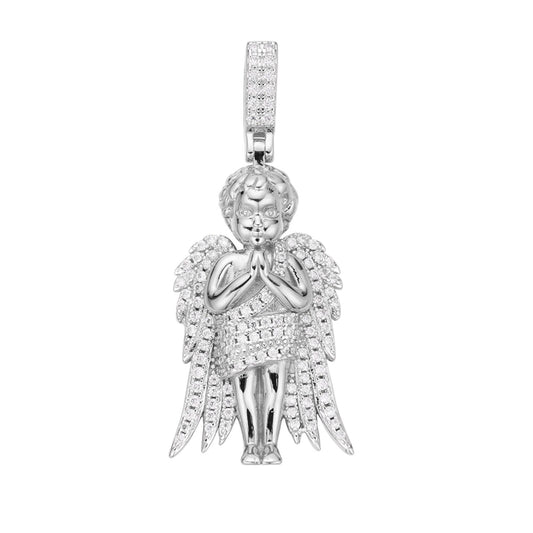 S.Silver Moissanite Angel Pendant RP 7/8 Cttw
