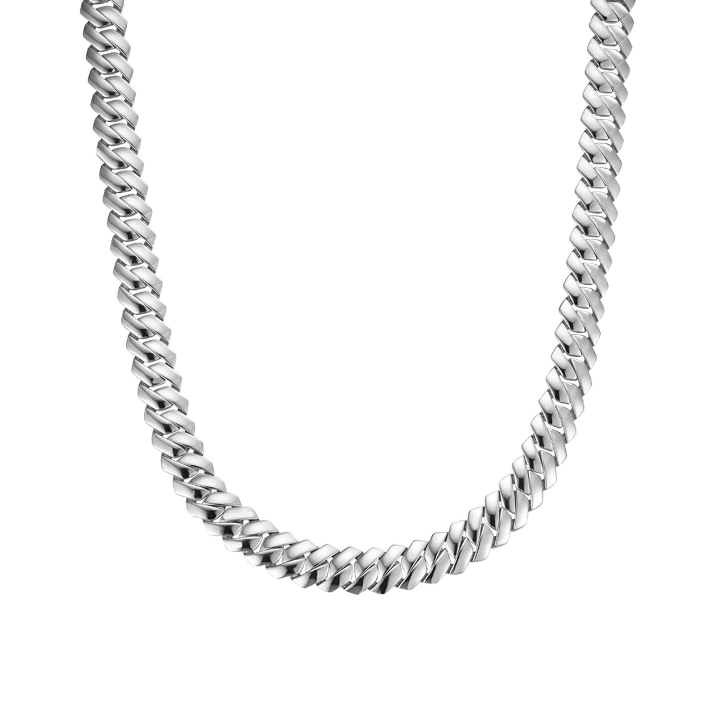 S.Silver Round Moissanite 8 Inch Plain Cuban Bracelet With Iced Out Lock RP 1/2 Cttw