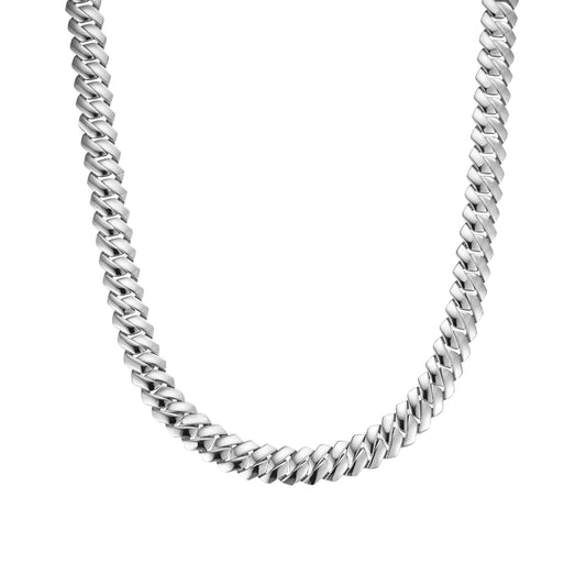 S.Silver Round Moissanite 8 Inch Plain Cuban Bracelet With Iced Out Lock RP 1/2 Cttw