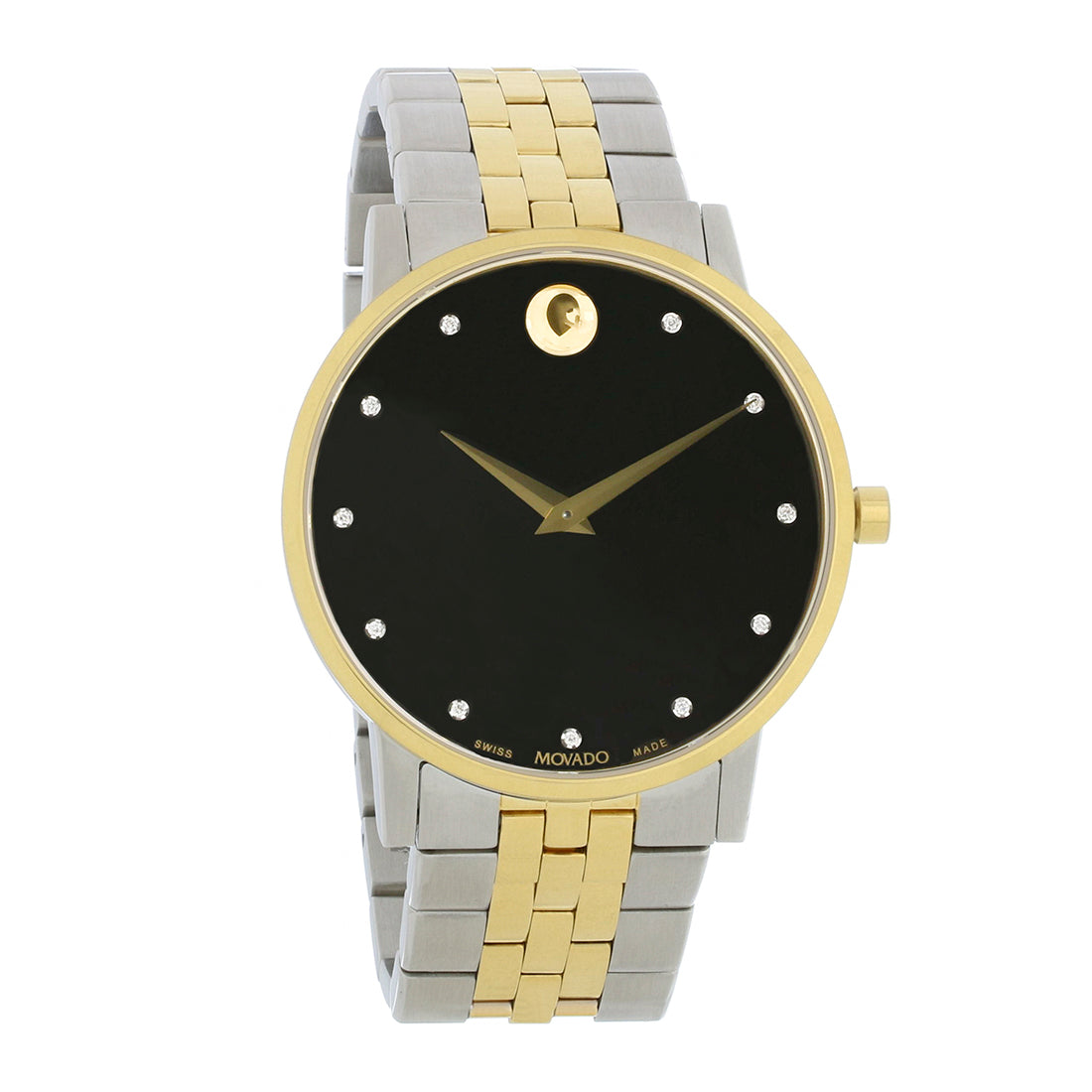 Movado Museum Classic Mens Two Tone Stainless Steel Diamond Quartz Watch 0607202