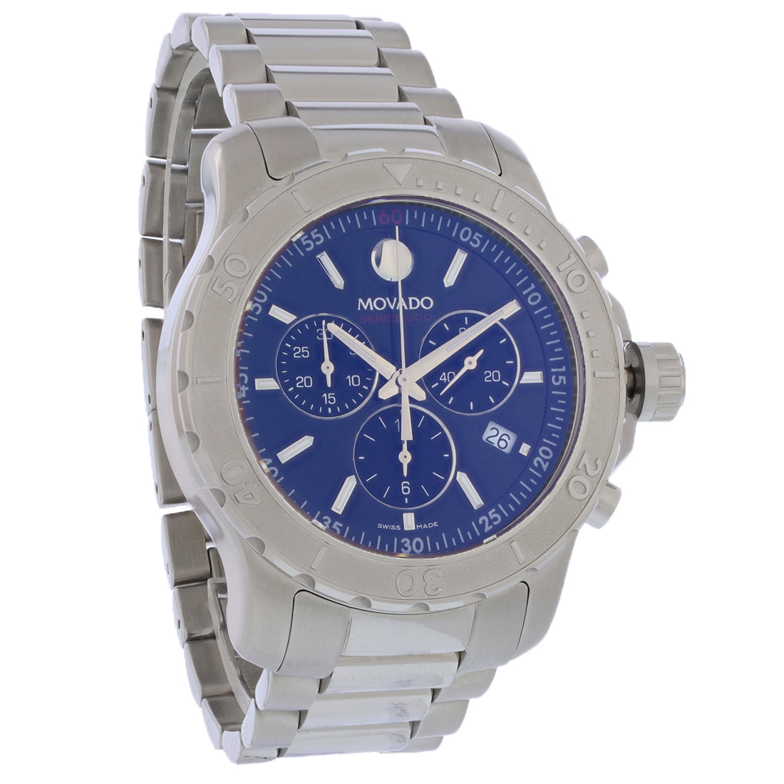 Movado Series 800 Mens Chronograph Black Dial Swiss Quartz Watch 2600171