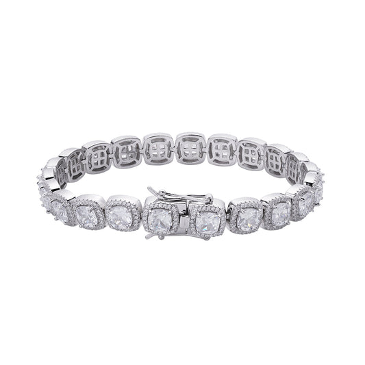S.Silver Moissanite Designer Bracelet 8.25 Inch RP 25-1/6 Cttw
