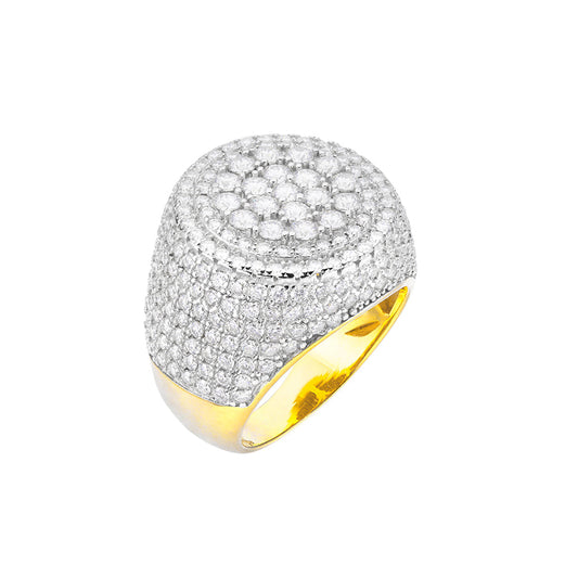 S.Silver Round Moissanite Designer Sz 9 Mens Ring 5 Cttw RP+GP