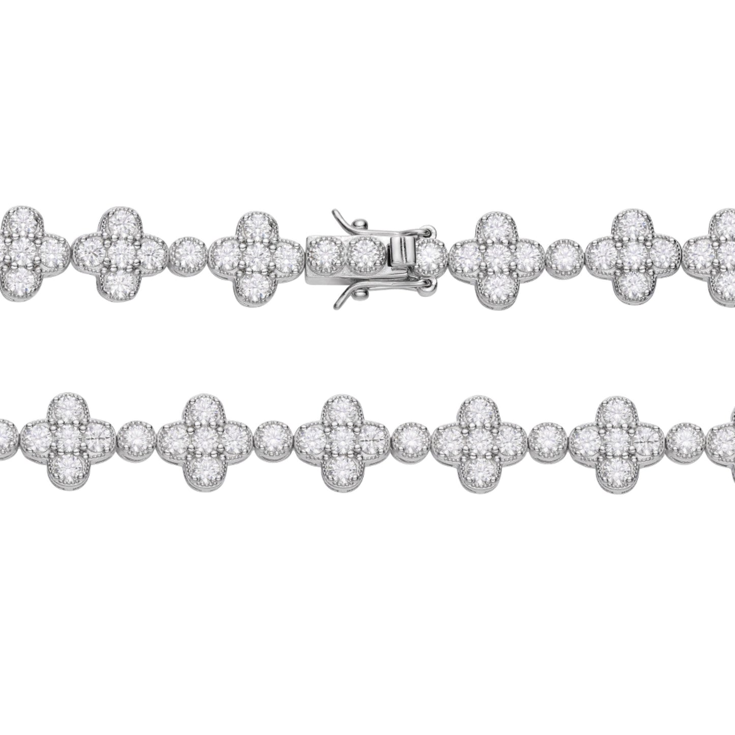 S.Silver Round Moissanite Designer Bracelet 7 Inch RP 7-1/3 Cttw