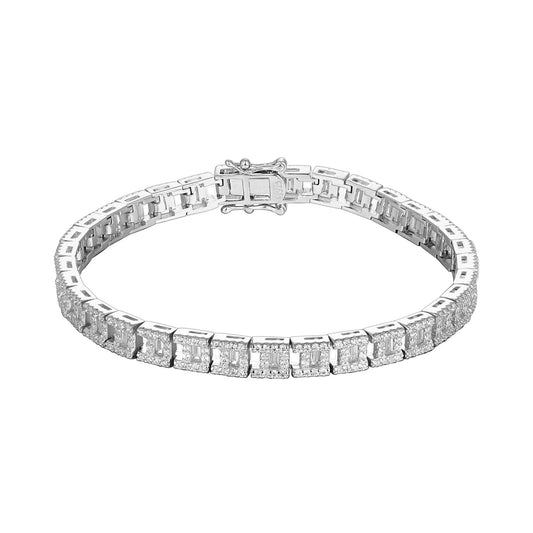 S.Silver CZ Designer 7.5 Inch Womens Bracelets RP