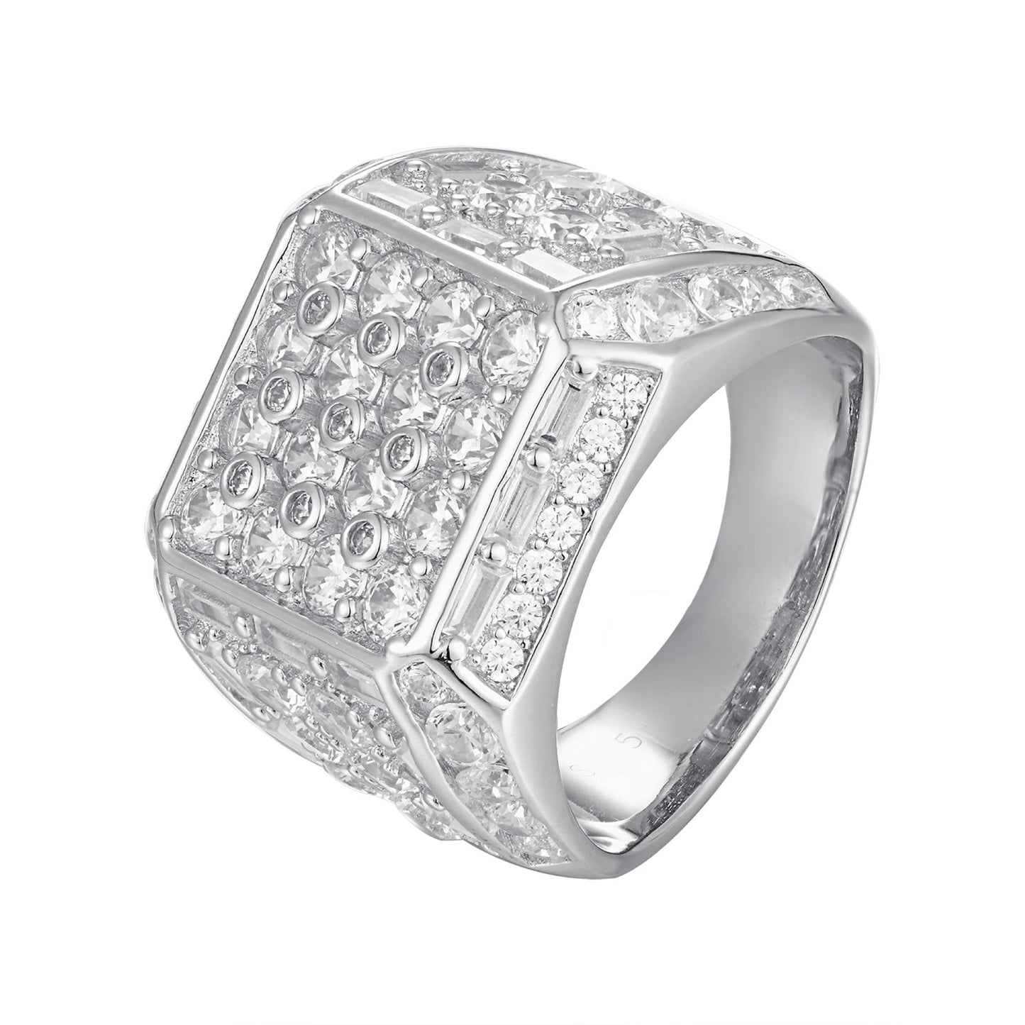 S.Silver CZ Square Shape Designer Mens Ring RP