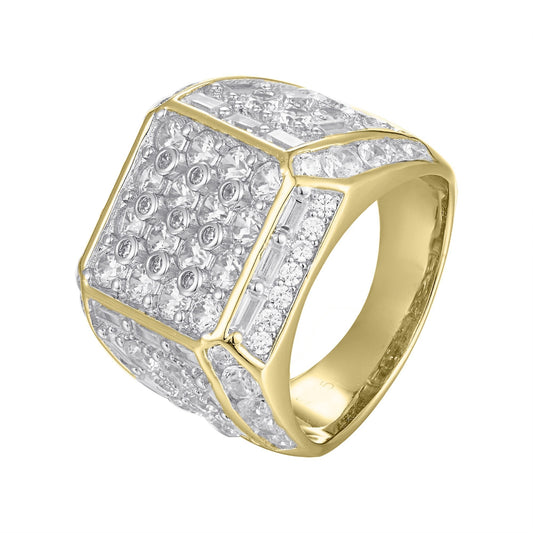 S.Silver CZ Square Shape Designer SZ 7 Mens Ring RP+GP
