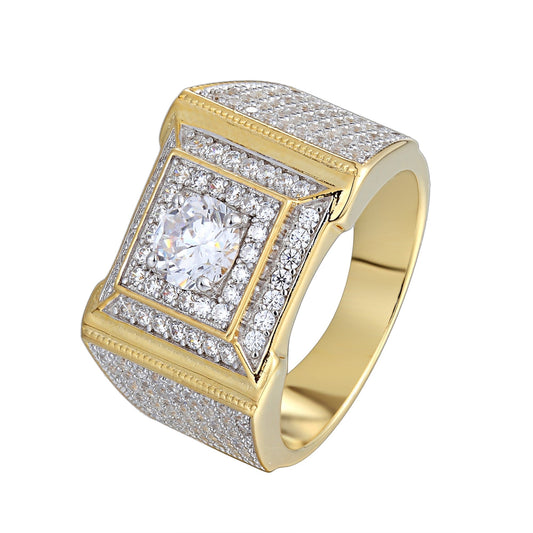 S.Silver Square Designer SZ 7 Mens Ring RP+GP