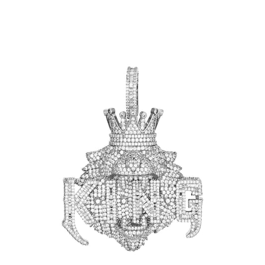 S.Silver CZ Lion King Animal Pendant RP
