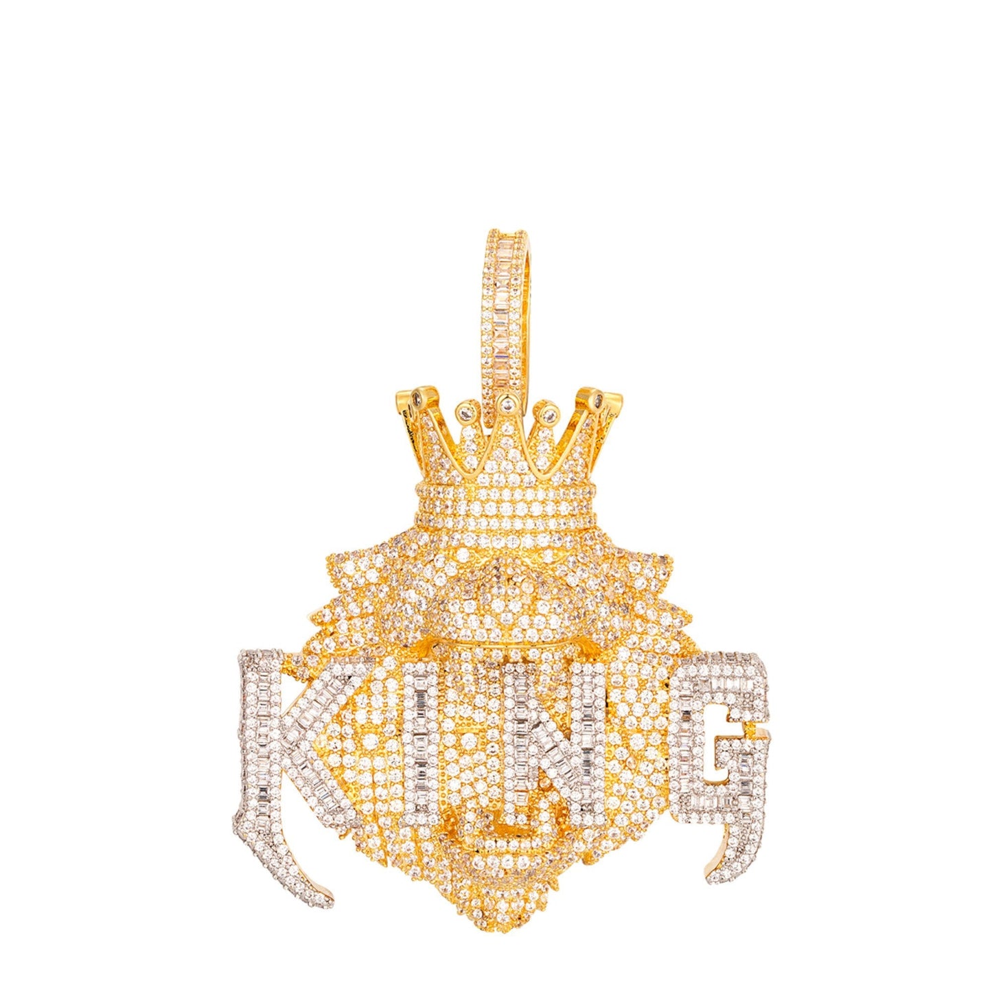 S.Silver CZ Lion King Animal Pendant RP+GP