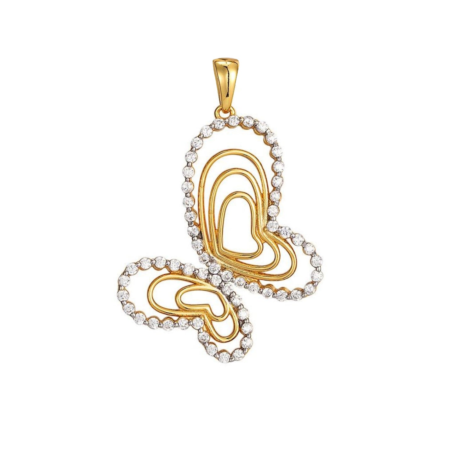 S.Silver CZ Butterfly Animal Pendant RP+GP
