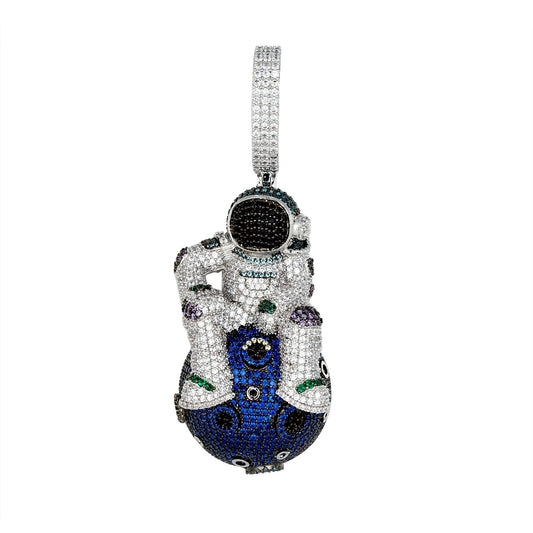 S.Silver CZ Astronaut Character Pendant RP+BP